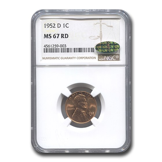 1952-D Lincoln Cent MS-67 NGC CAC (Red) 1952-D Lincoln Cent MS-67 NGC CAC (Red)